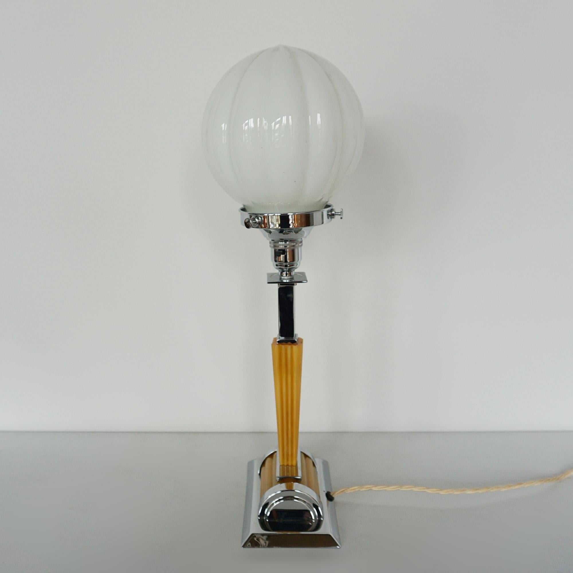 Chrome An Art Deco Bakelite 1930s Style Table Lamp