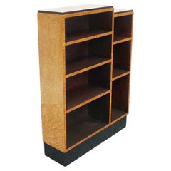 Art Deco Birdseye Maple Skyscraper Bookcase, Circa 1935