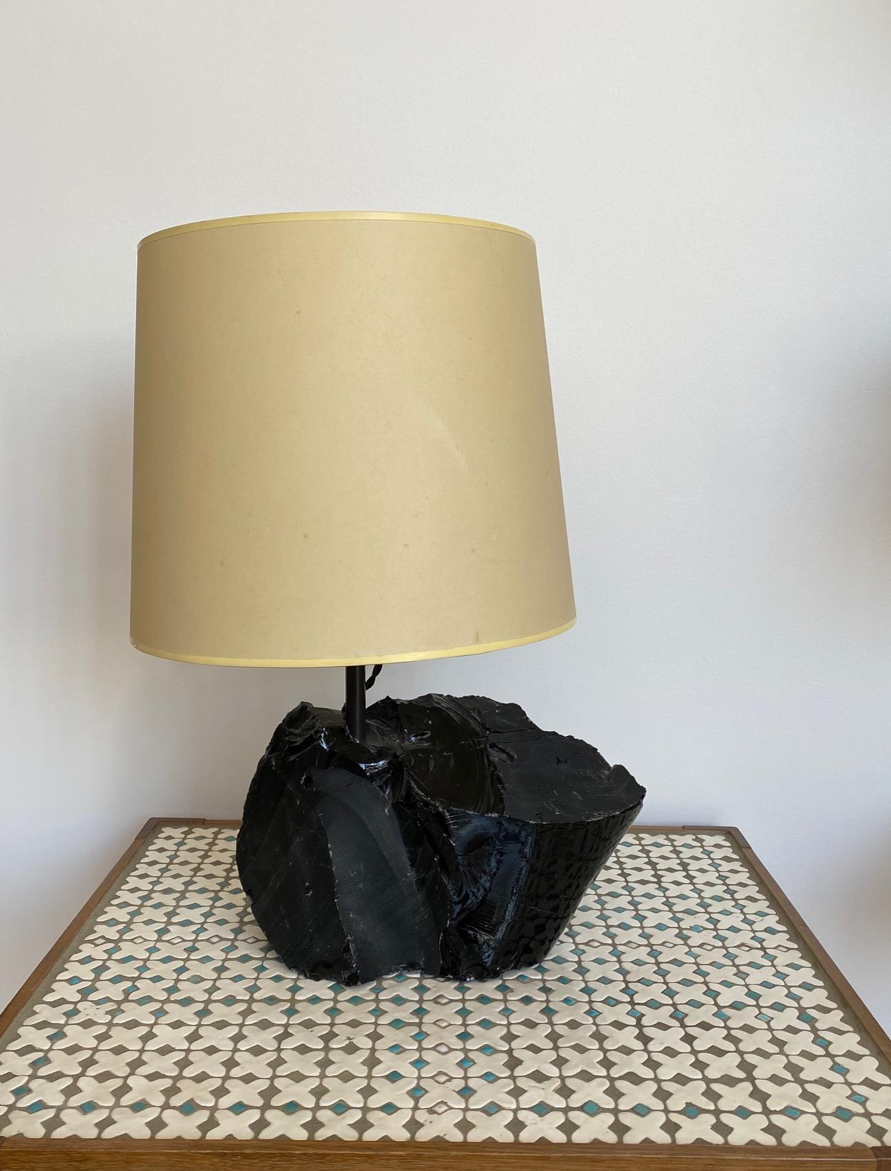 black metal lamp base