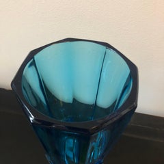 Art Deco Blue Glass European Vase, circa 1940