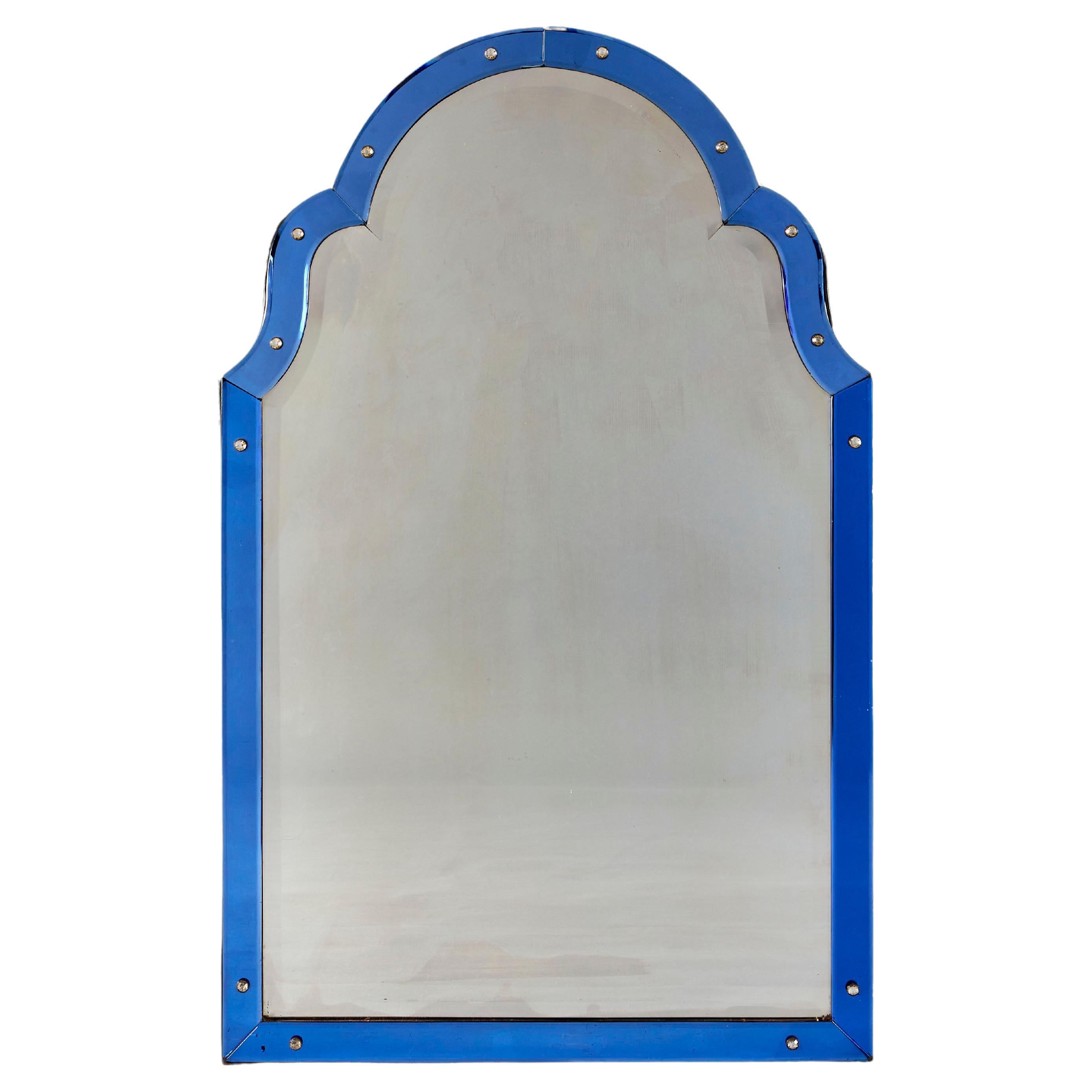 Art Deco Blue Glass Mirror