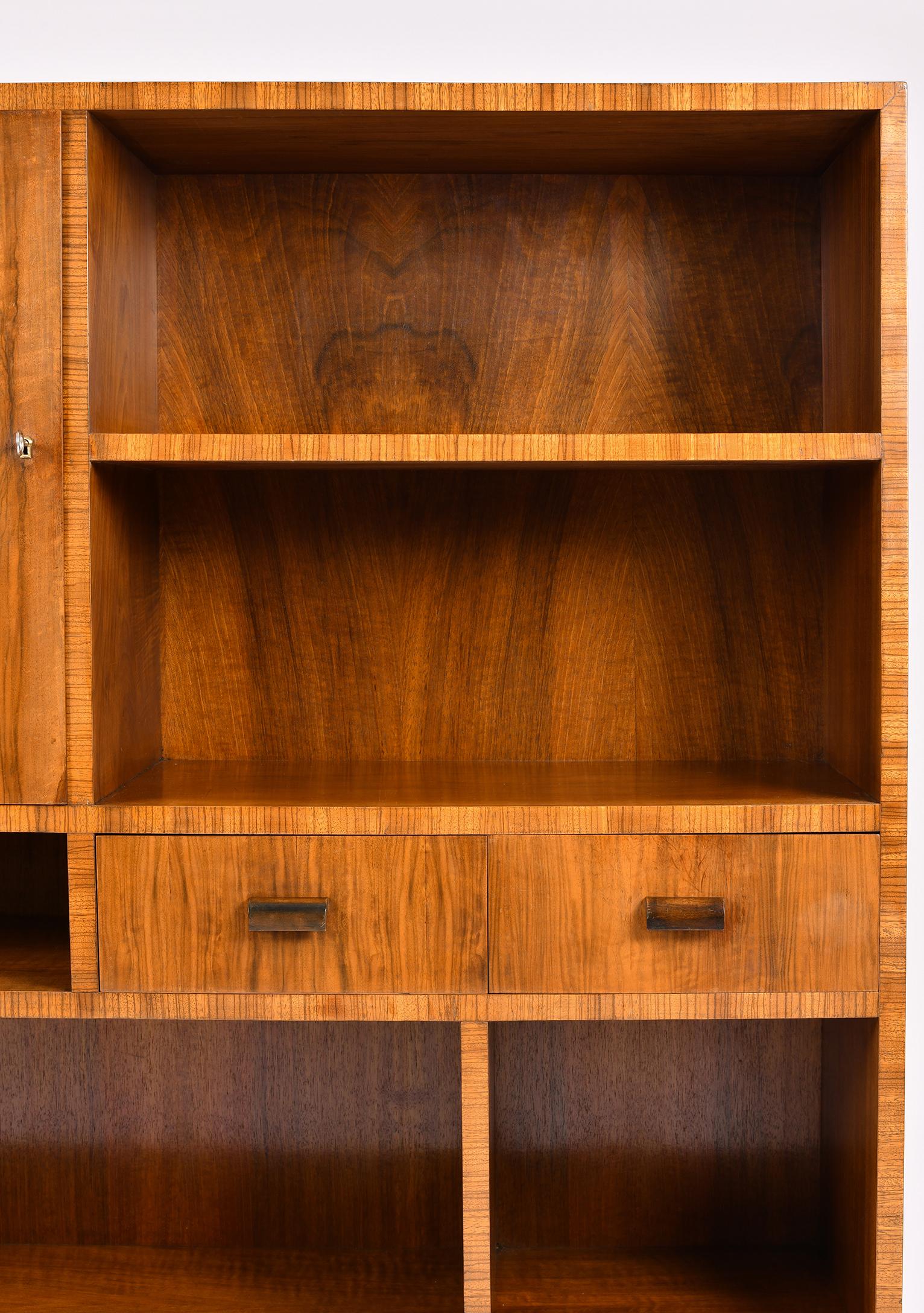 Brass Art Deco Bookcase Cabinet