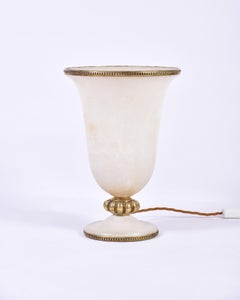 Art Deco Brass and Alabaster Urn Uplighter Lamp