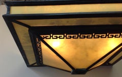 Luminaria Art Decó de Bronce y Alabastro