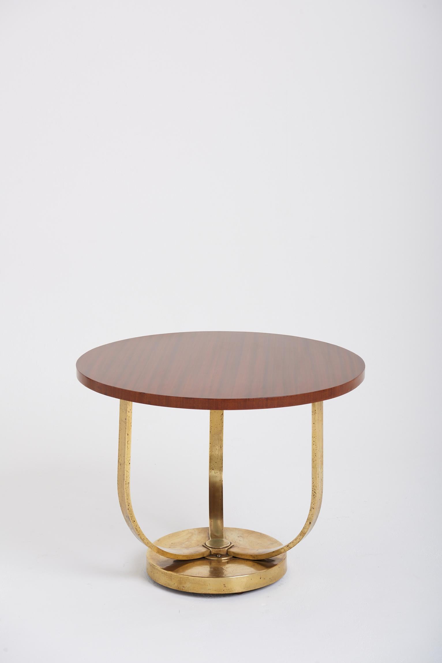 20th Century Art Deco Bronze and Mahogany Side Table