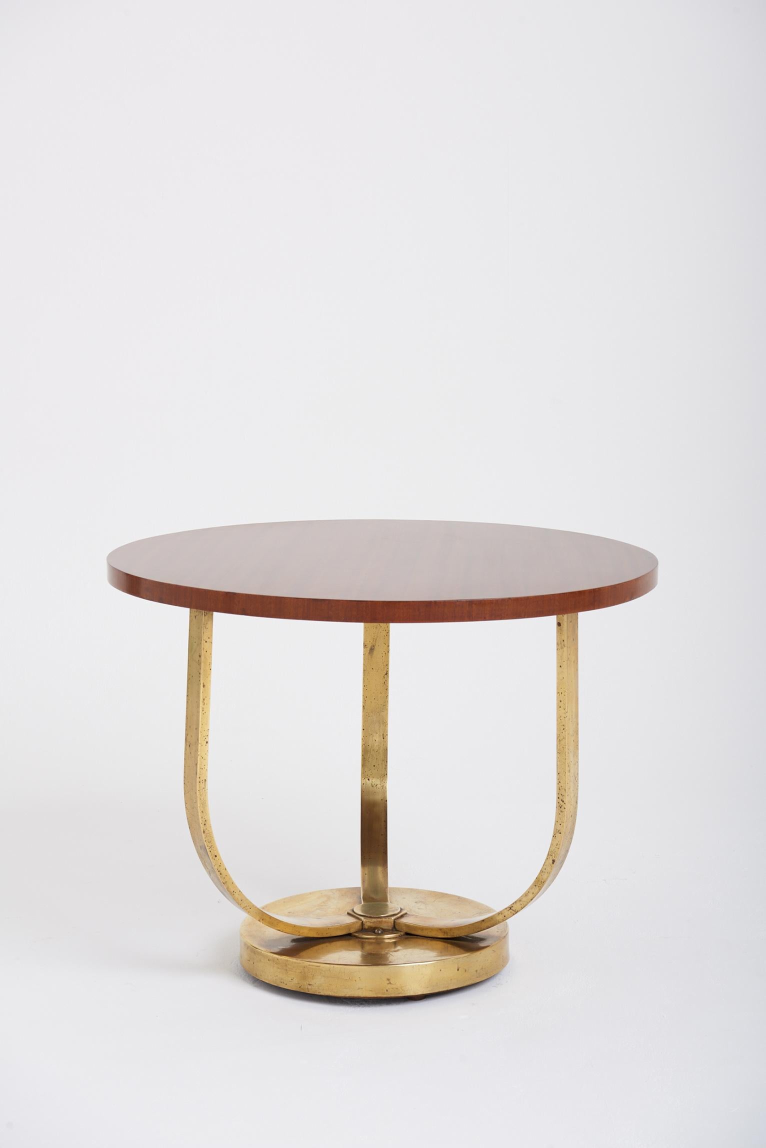 Art Deco Bronze and Mahogany Side Table 1