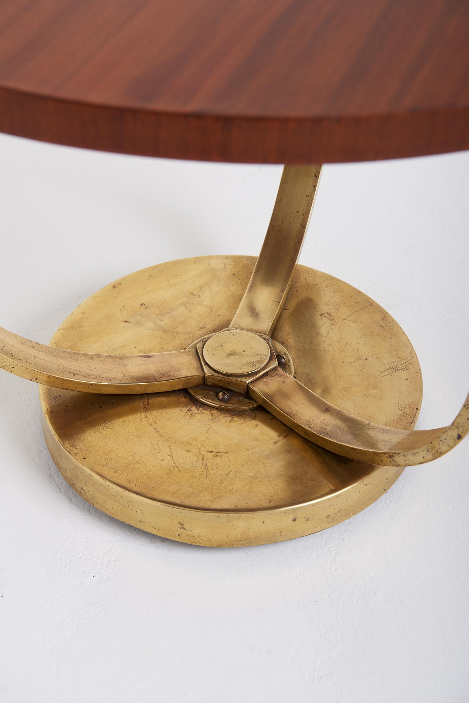 Art Deco Bronze and Mahogany Side Table 4