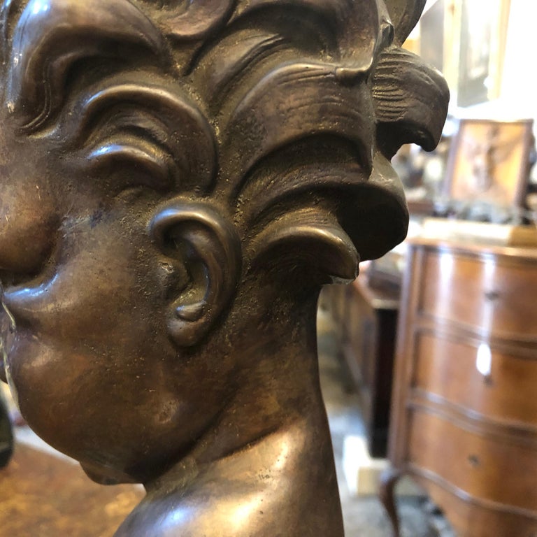 Art Deco Bronze Child Face Sculpture, Italy, circa 1930 at 1stDibs