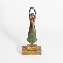 Art Deco Bronze Sculpture by Pierre Laurel of a Dancing Lady, circa 1925
