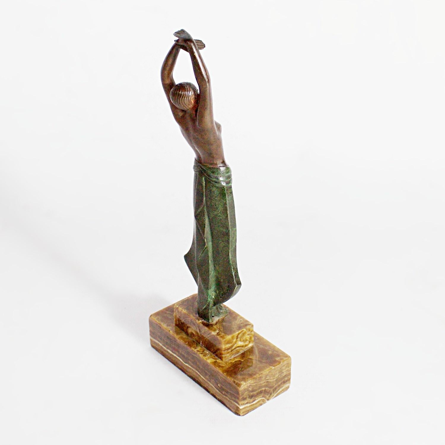 Early 20th Century Art Deco Bronze Sculpture by Pierre Laurel of a Dancing Lady, circa 1925