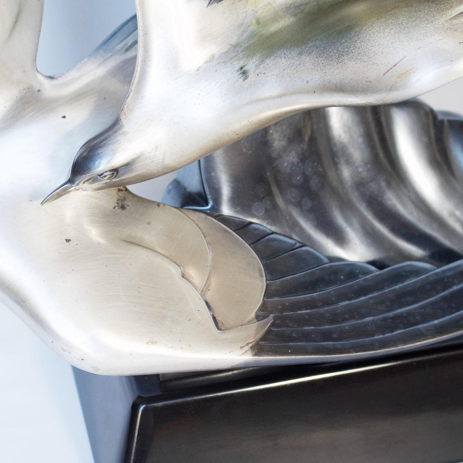 Early 20th Century Art Deco Bronze Sculpture Depicting Seagulls in Flight, circa 1925