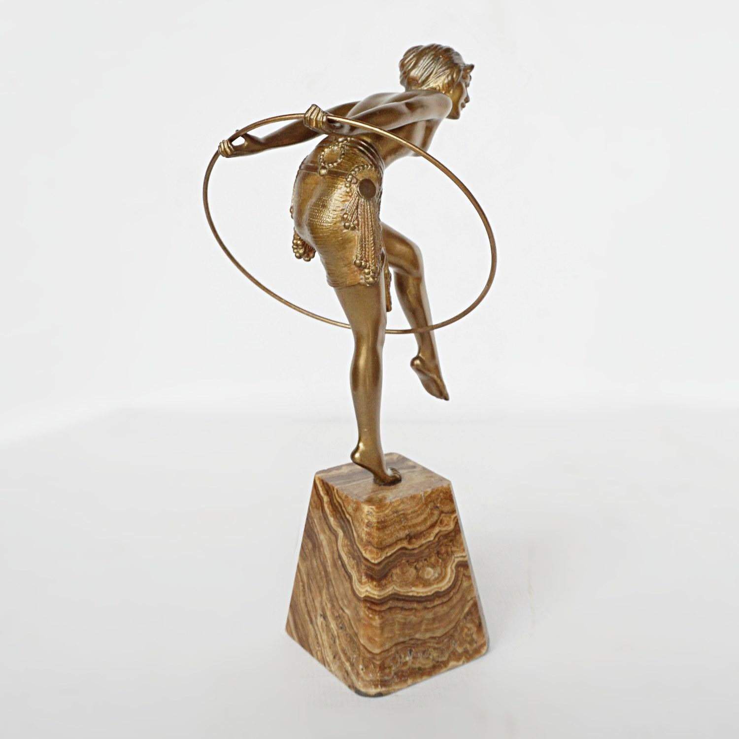 An Art Deco Bronze Study of a Hoop Dancer by Demétre Chiparus 2