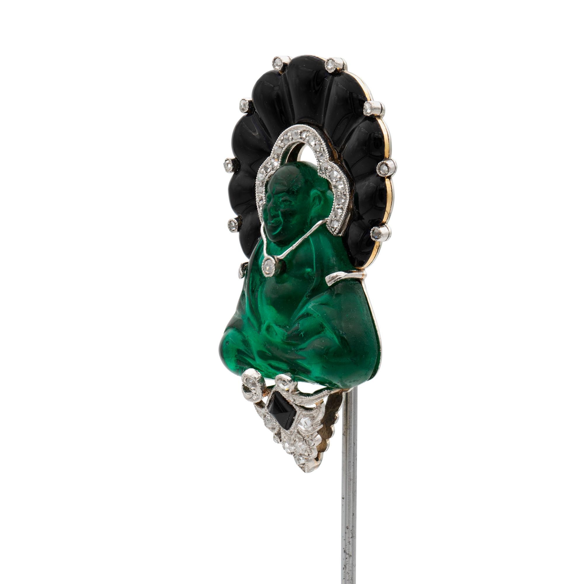 Art Deco Buddha Sureté Pin by Ghiso In Good Condition For Sale In London, GB