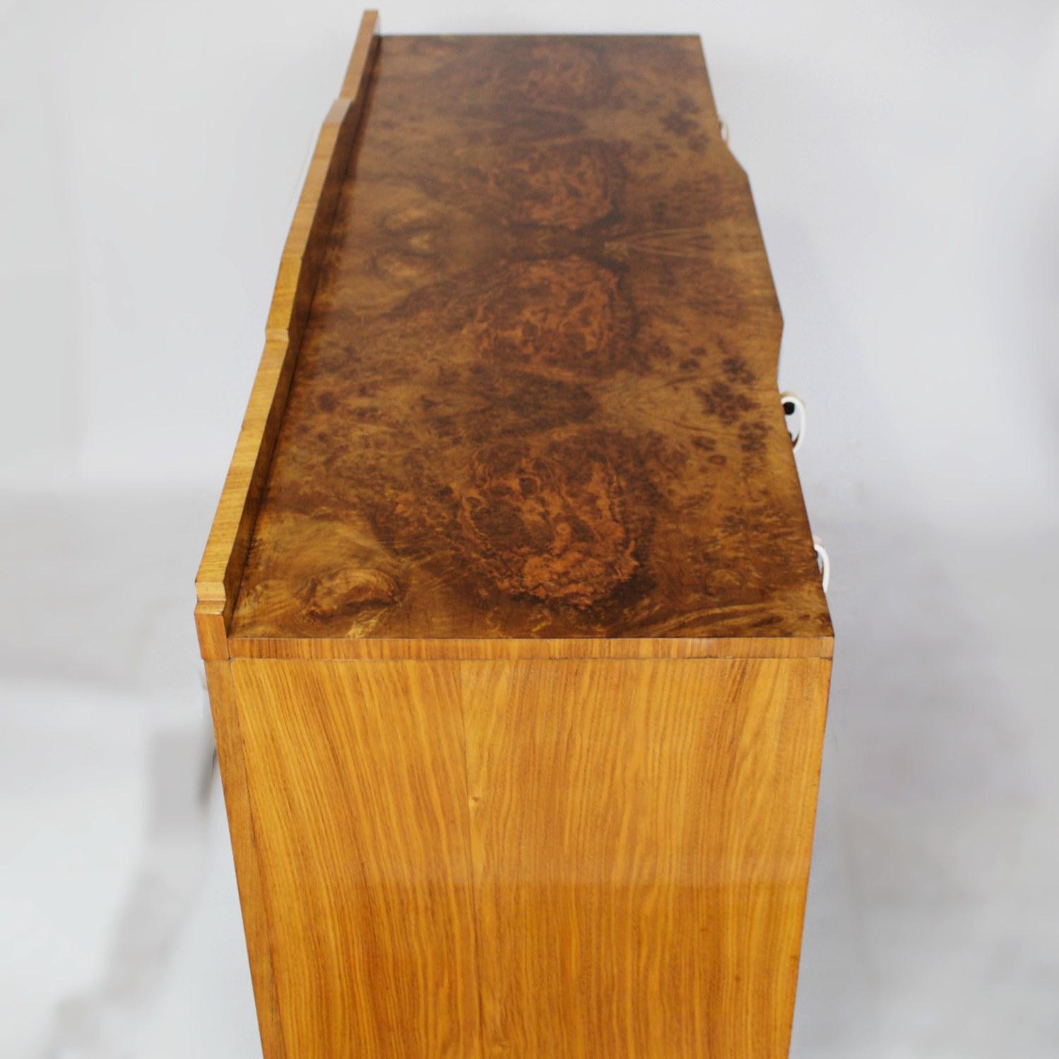 Art Deco Burr Walnut Veneered Sideboard, English, circa 1930 3