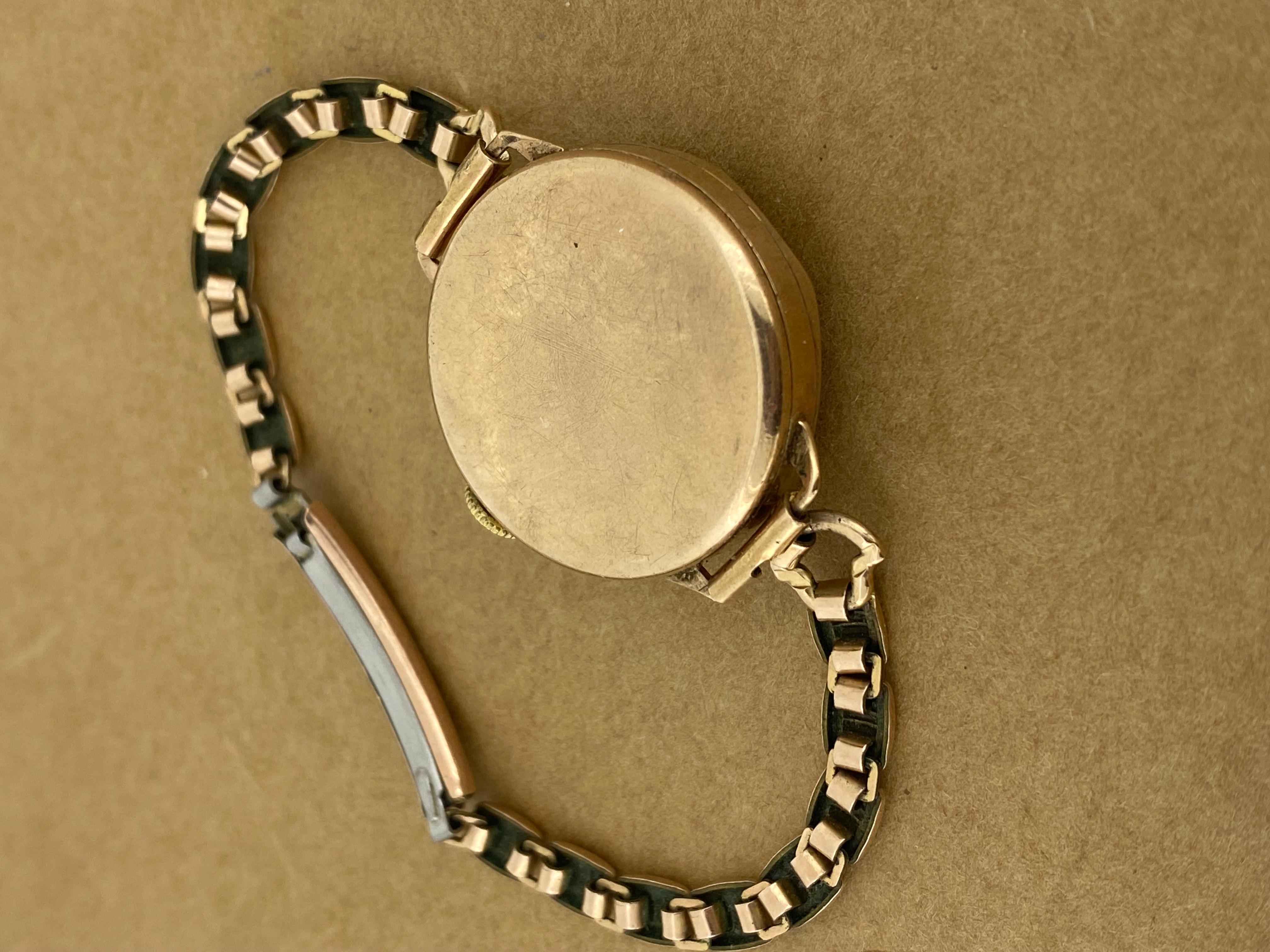 This Fine & Rare Art-Deco circa 1920’s 
Ladies’ Wristwatch features: 

Unusually big (for that period) CASE, 
of rarely seen & desirable rounded-octagonal shape, 
crafted in 9K Solid Rose Gold,
measuring 26mm (not including winder)

Swiss Manual