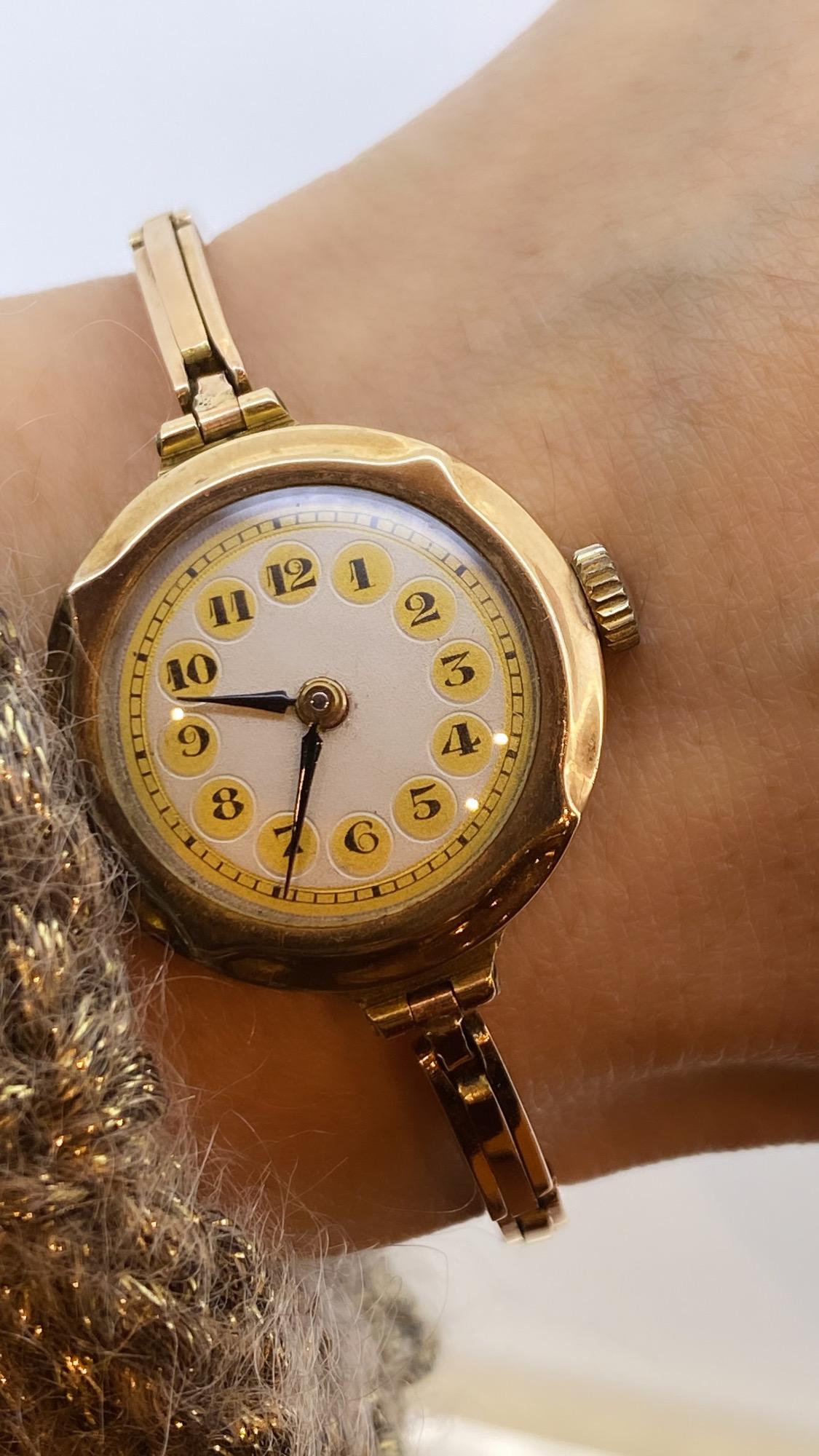 Art Deco An Art-Deco c1924 9K Rose Gold Manual Ladies' Watch. London Hallmarks.
