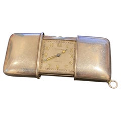 An Art-Deco c1925 Movado 935 Silver Chronometer Swiss Travel Clock