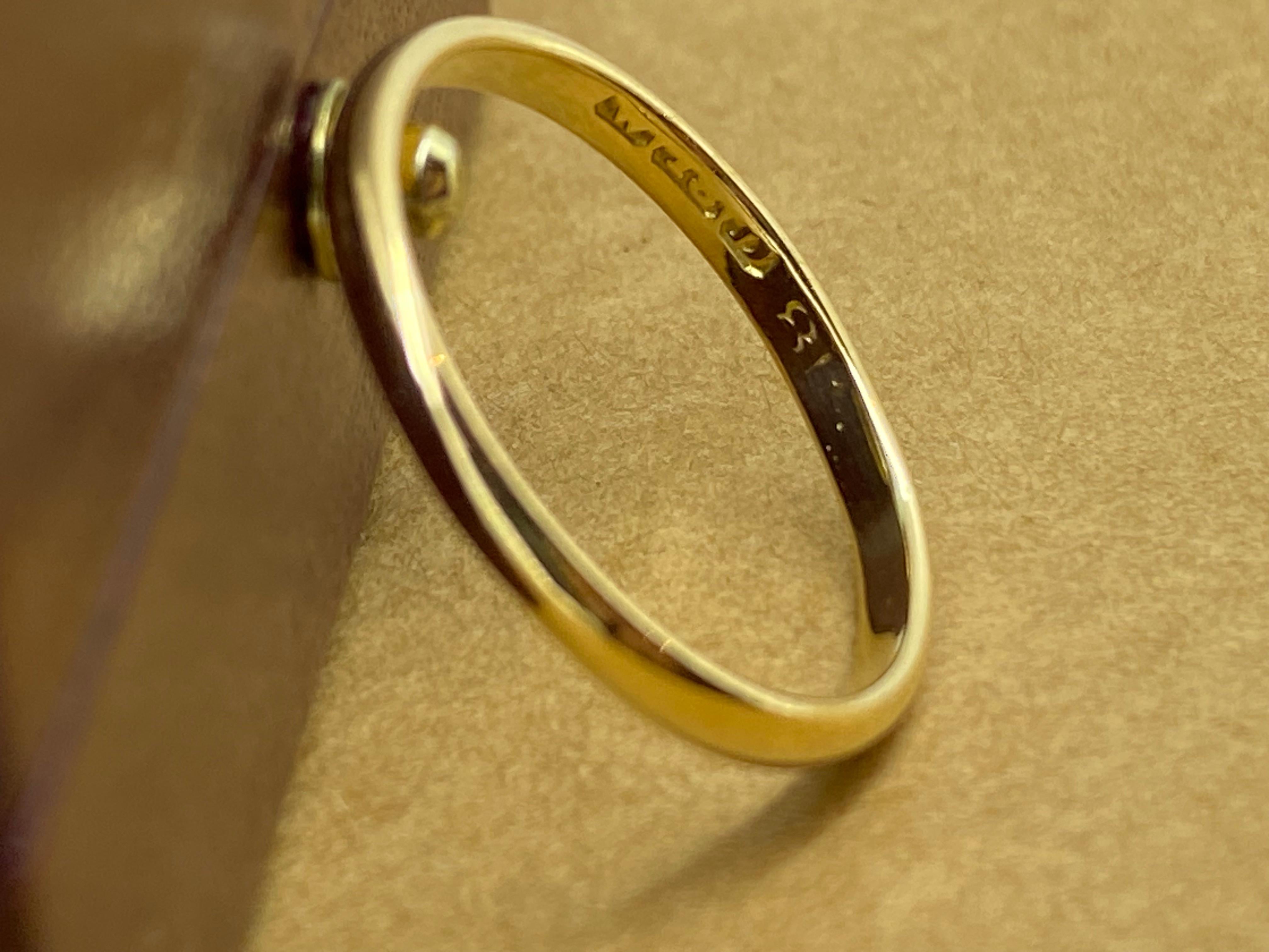 Alliance en or jaune 18 carats de 2 mm de William Drummond de style Art-Déco, datant des années 1930 Unisexe en vente