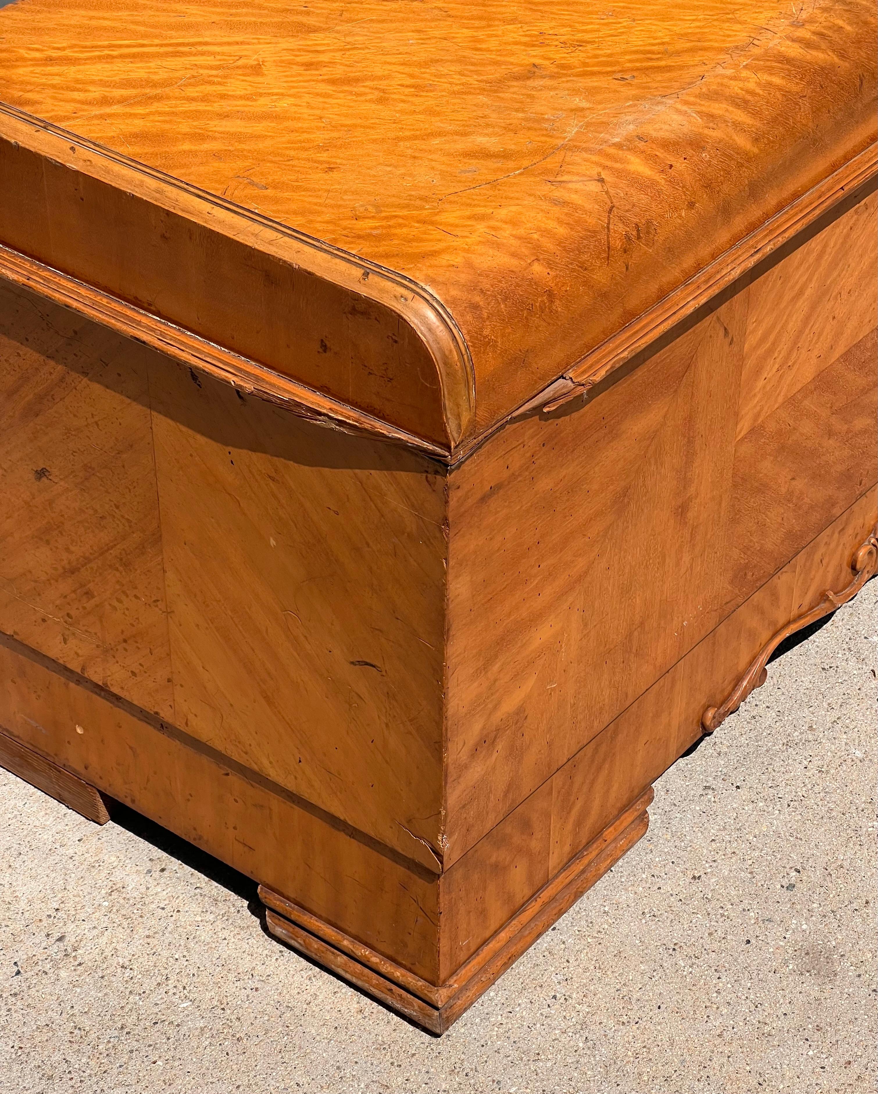 An art deco cedar waterfall chest by Lane, circa 1950 7