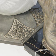 Art Deco Tafelaufsatz von Limousin:: geformtes Glas und Zinn Französisch:: um 1930