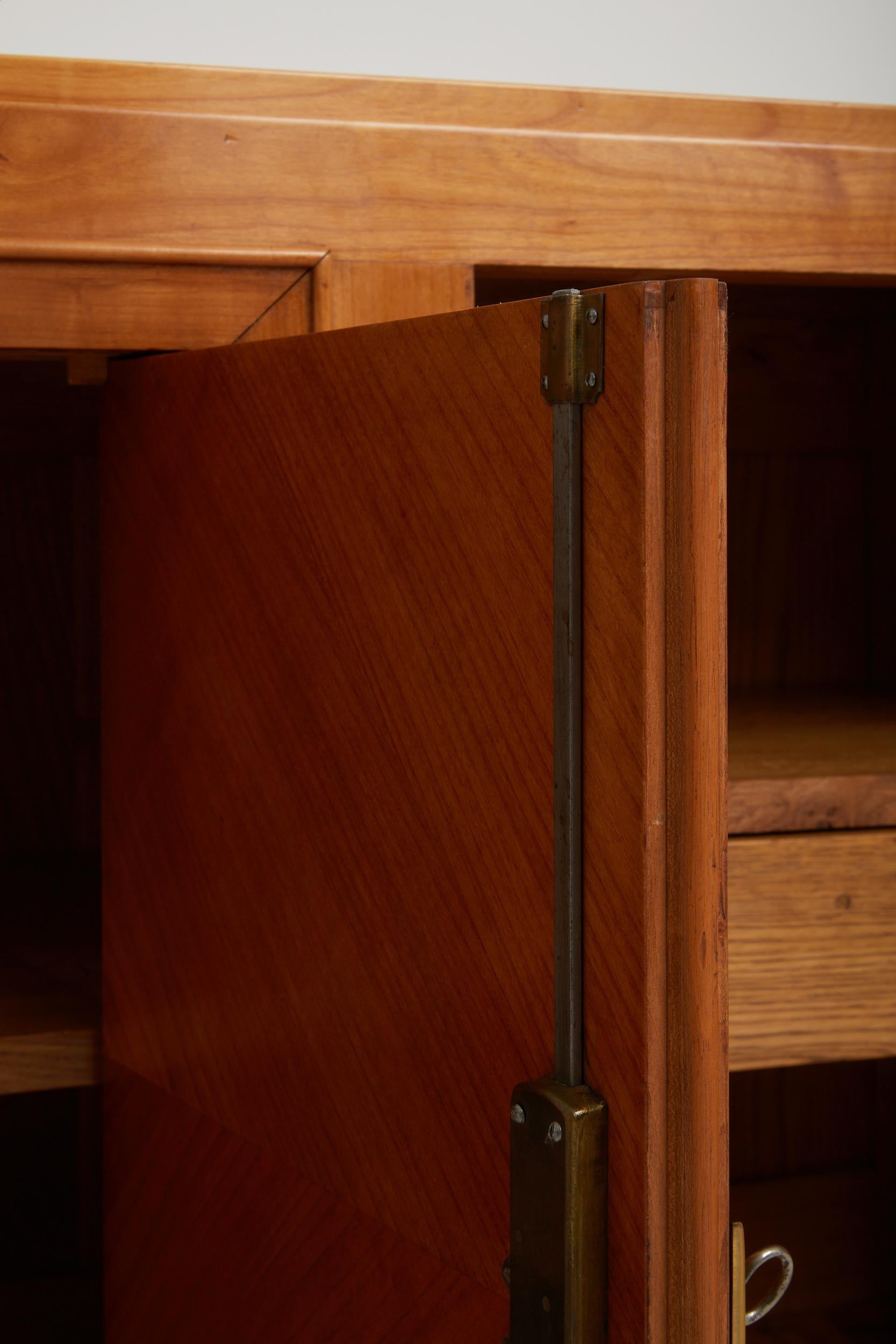 20th Century Art Deco Cherrywood and Bronze Sideboard