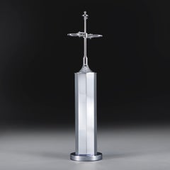 An Art Deco Chrome Hexagonal Table Lamp, Silver