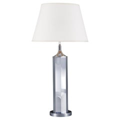 An Art Deco Chrome Hexagonal Table Lamp, Silver
