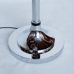 An Art Deco Chromed Metal and Bakelite Uplighter Floor Lamp