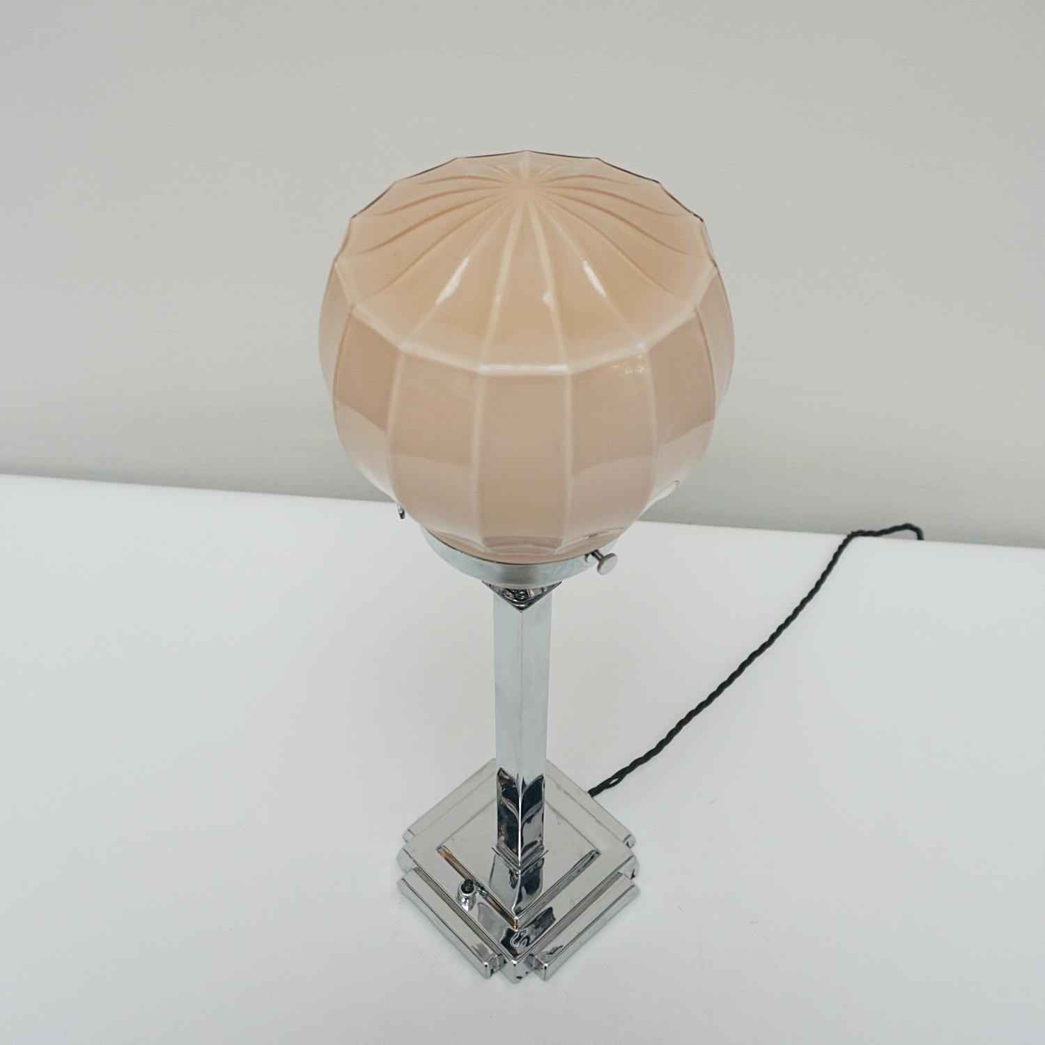 Mid-20th Century An Art Deco Chromed Table Lamp For Sale