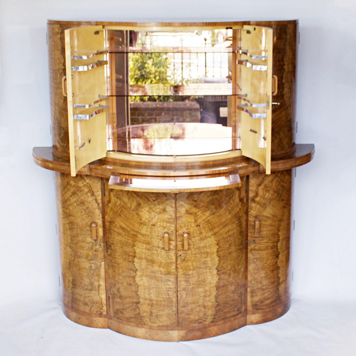 Art Deco Cocktail Cabinet by Harry & Lou Epstein, 1930s In Good Condition In Forest Row, East Sussex