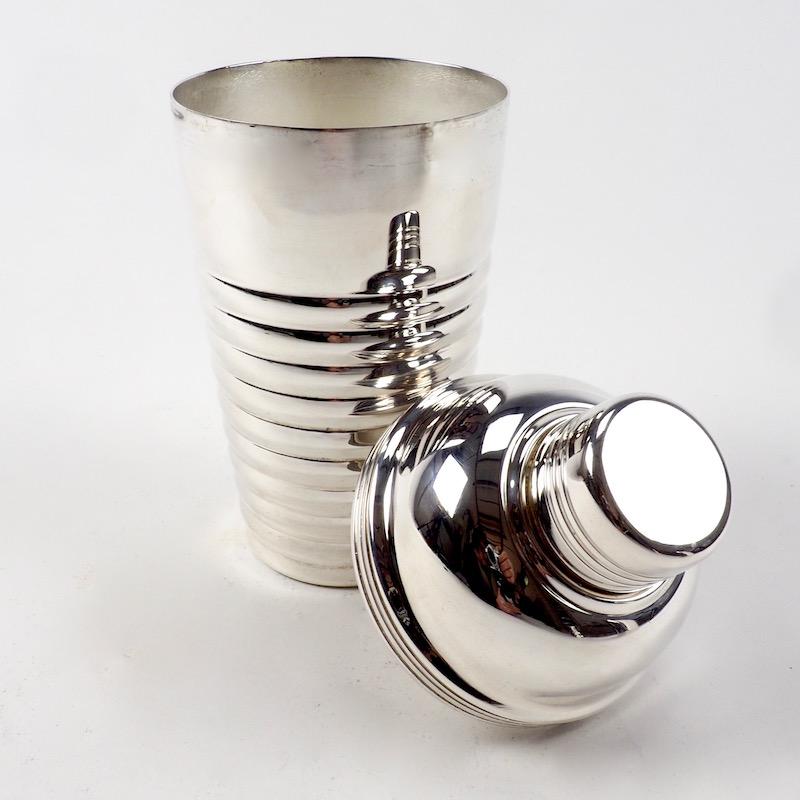 Silver Plate Art Deco Cocktail Shaker stamped Barrs