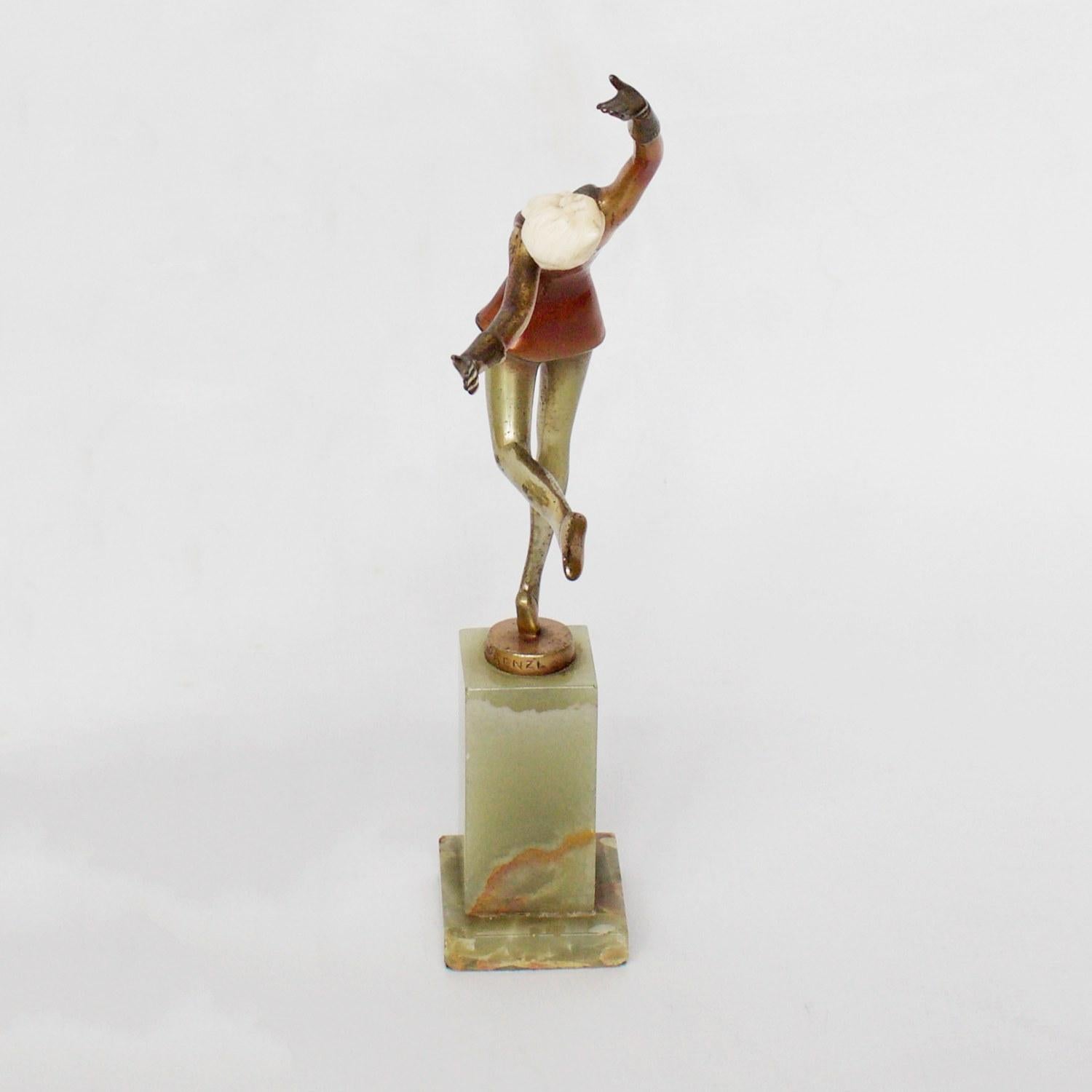 Art Deco Cold Painted Bronze Dancer by Josef Lorenzl, Austrian, circa 1930 In Good Condition In Forest Row, East Sussex