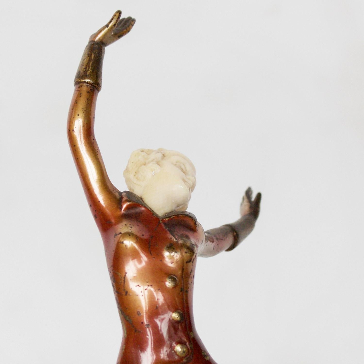 Art Deco Cold Painted Bronze Dancer by Josef Lorenzl, Austrian, circa 1930 1