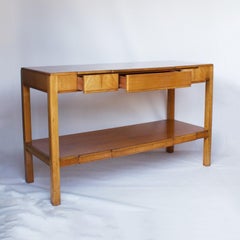 Art Deco Konsolentisch von Heal's of London:: Nussbaum mit Grat und gerader Maserung