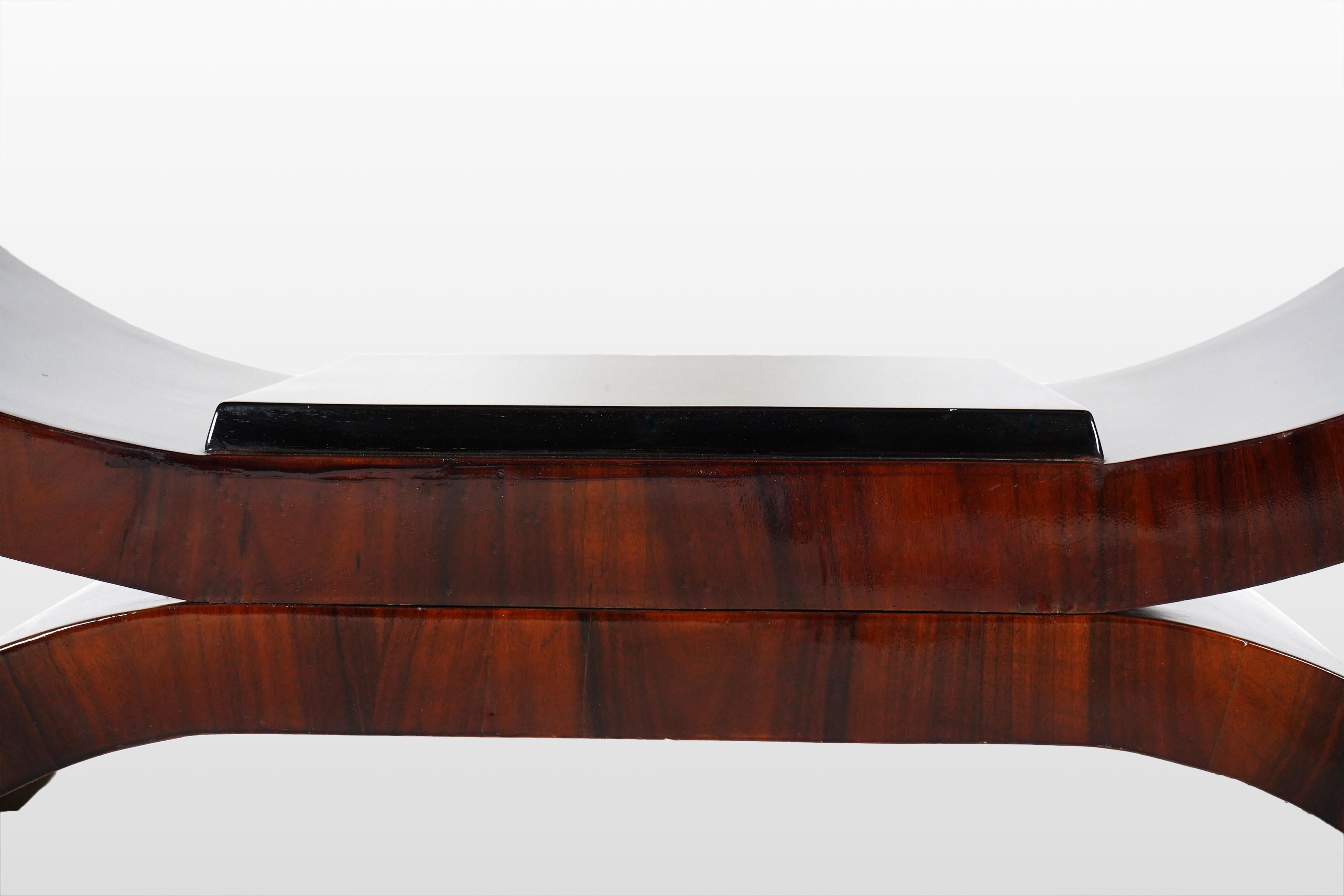 Consolle Art Deco con due cassetti e tiranti in lucite in vendita 1