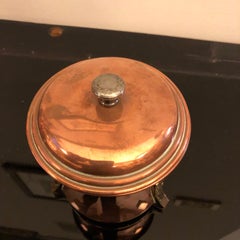 Boîte à thé britannique Art déco en cuivre et laiton, vers 1930