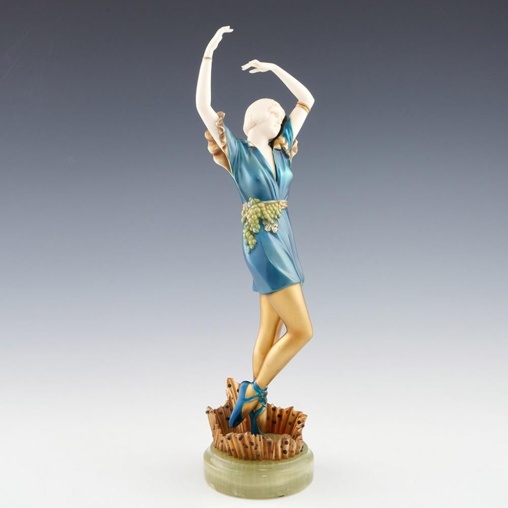 An Art Deco Dancer by Dorothea Charol, c1920

Additional information:
Date : c1920
Origin : Germany
Decoration : Chryselephantine and bronze figure of a dancer.
Size :  H 37 cm
Base diameter : 9.2 cm
Condition :  Excellent. minimal loss to the