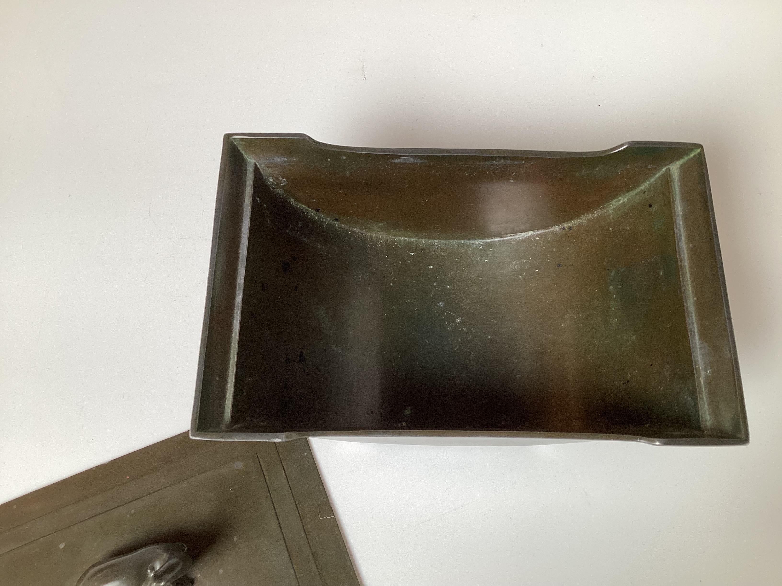 Art Deco Danish Patinated Bronze Box by Just Anderson for Disko Metal  For Sale 3