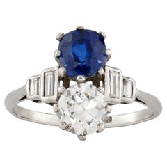 An Art Deco Diamond And Sapphire Ring