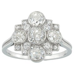 Anello Art Deco con pannello di diamanti