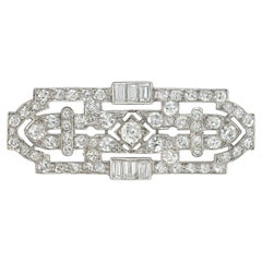An Art Deco diamond plaque brooch