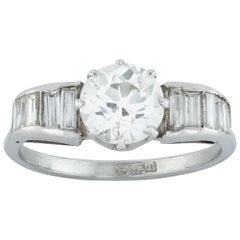 GCS Certified 1.14 Carat Antique Art Deco Diamond Ring
