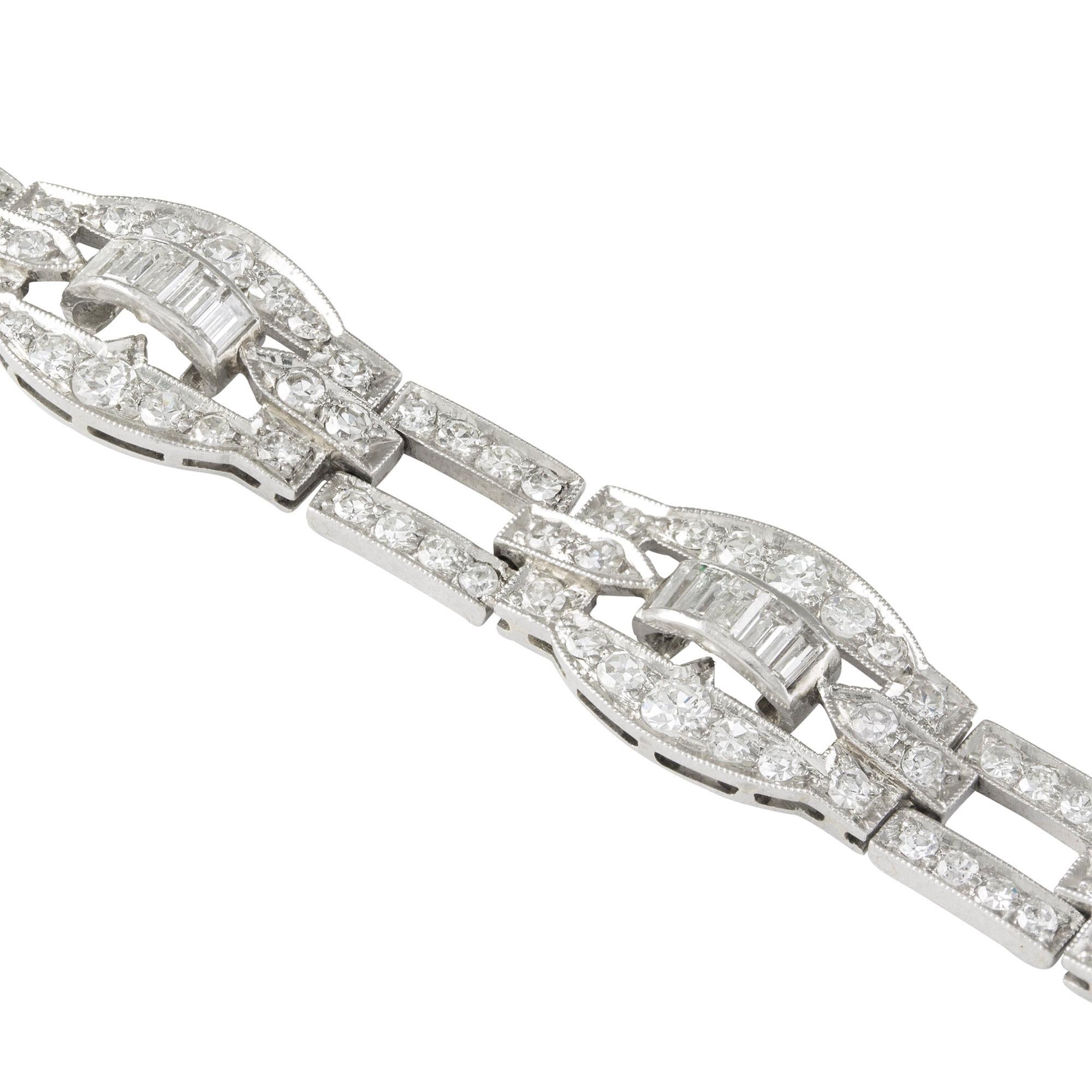 Brilliant Cut Art Deco Diamond-Set Bracelet