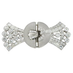 Art Deco Diamond-Set Double-Clip Brooch