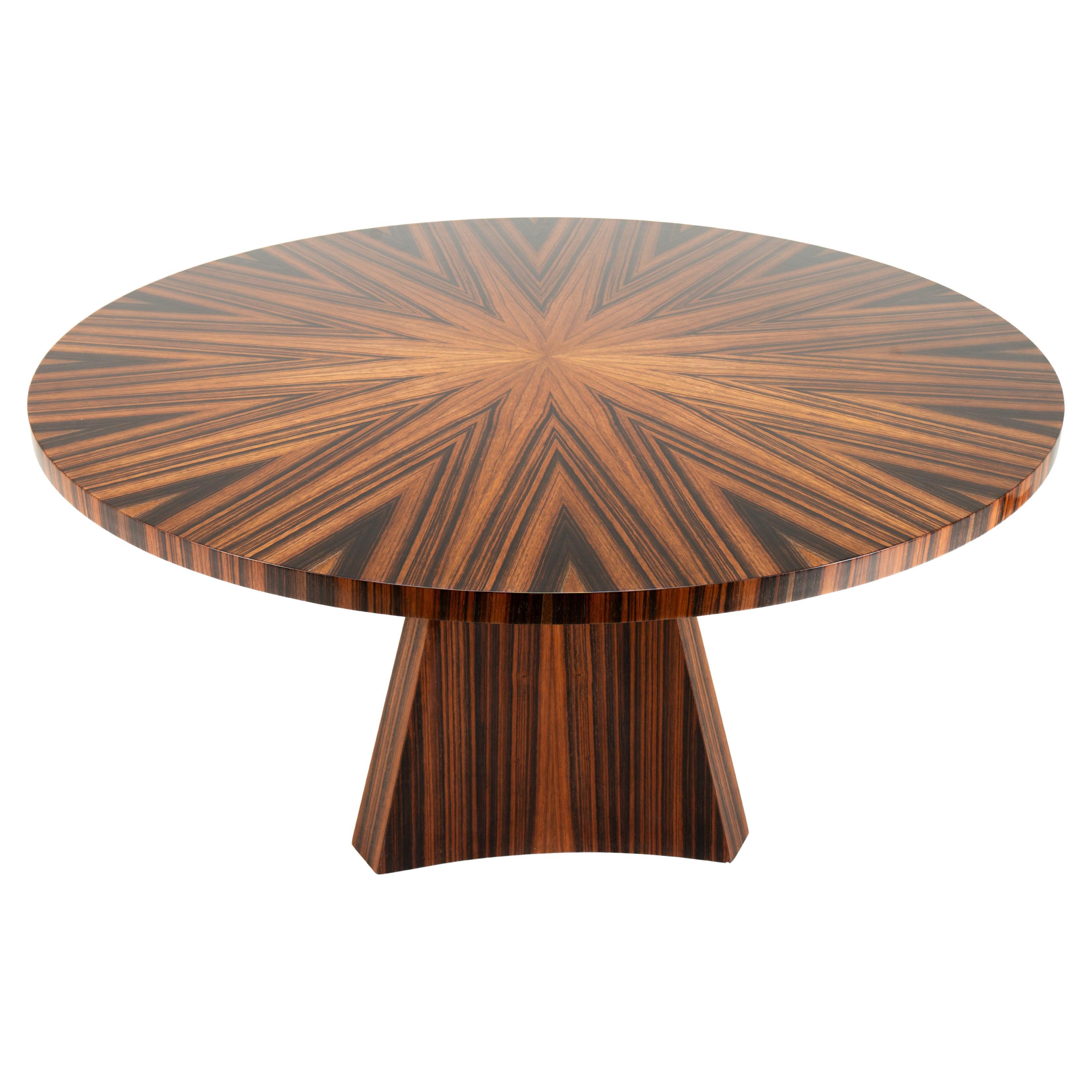 An Art Deco Dinning Table with a Triangular Pedestal Base