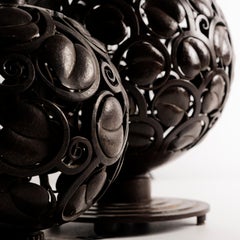 An Art deco Edgar Brandt wrought-iron table lamp