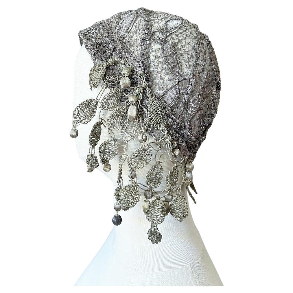 An Art Deco embroidered silver ball cap - France Circa 1925