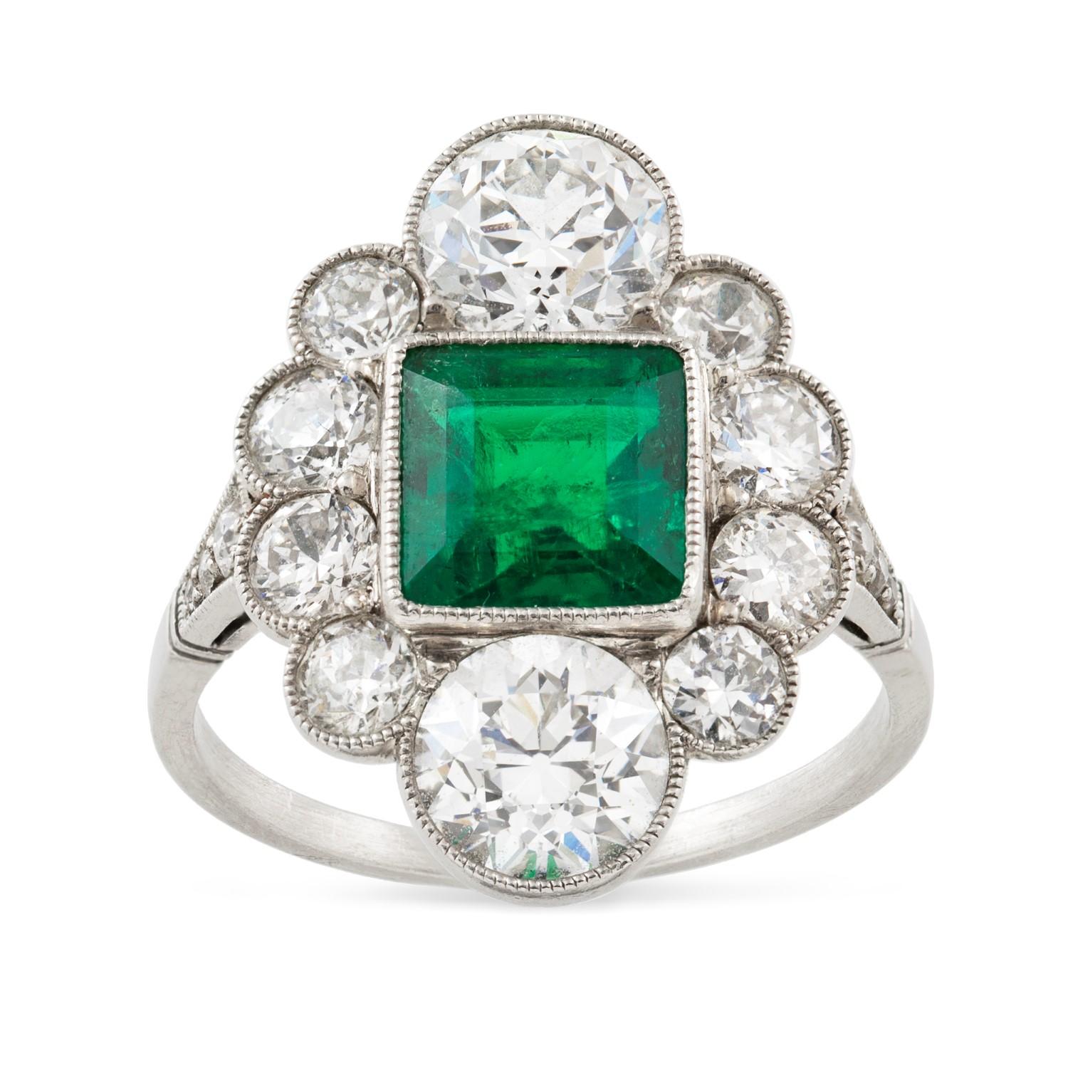 vintage art deco emerald ring