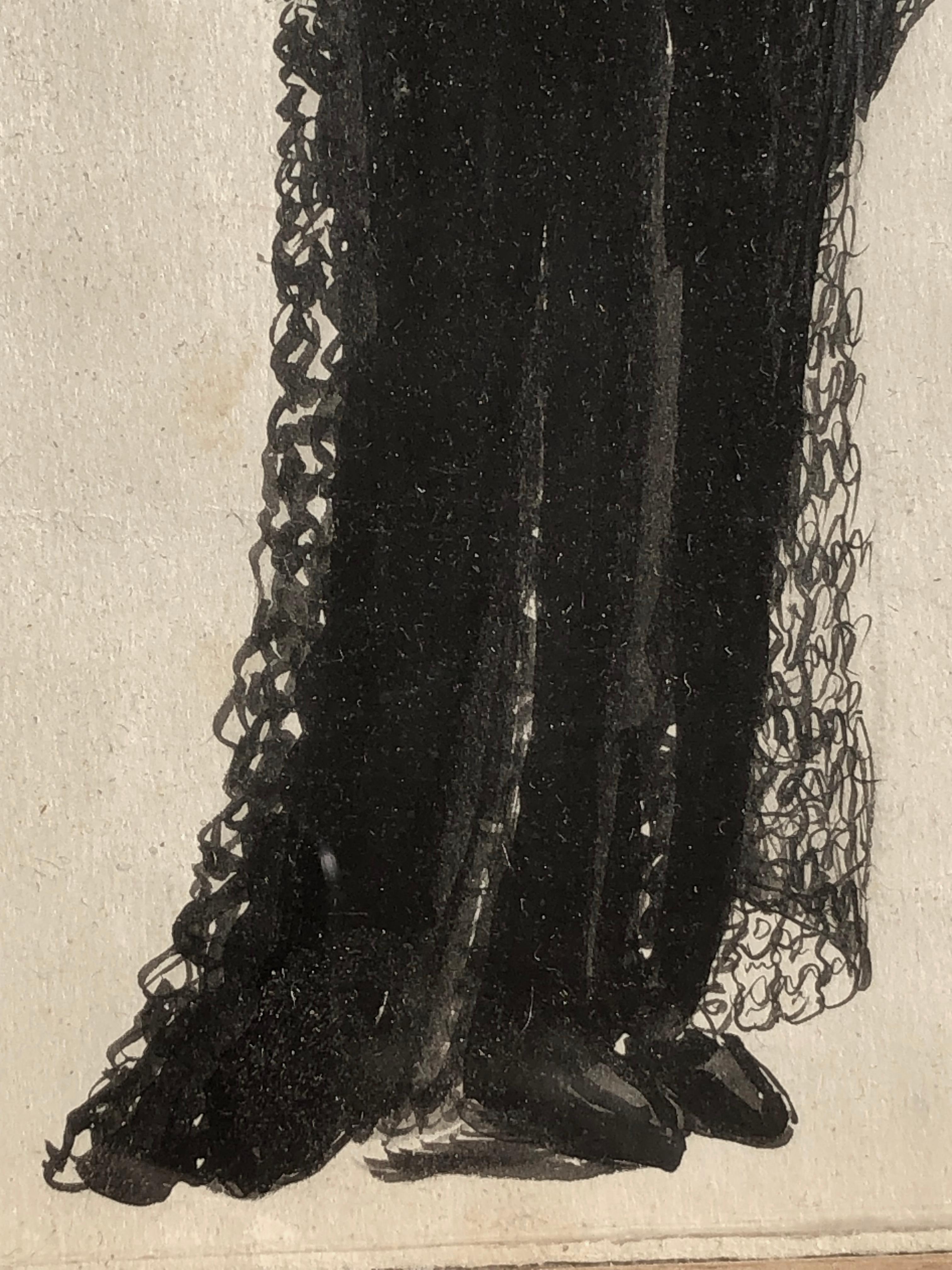 Un ART-DECO FASHION Disegno a inchiostro di LUCY CROFFIN, Francia 1930 In condizioni buone in vendita a PARIS, FR