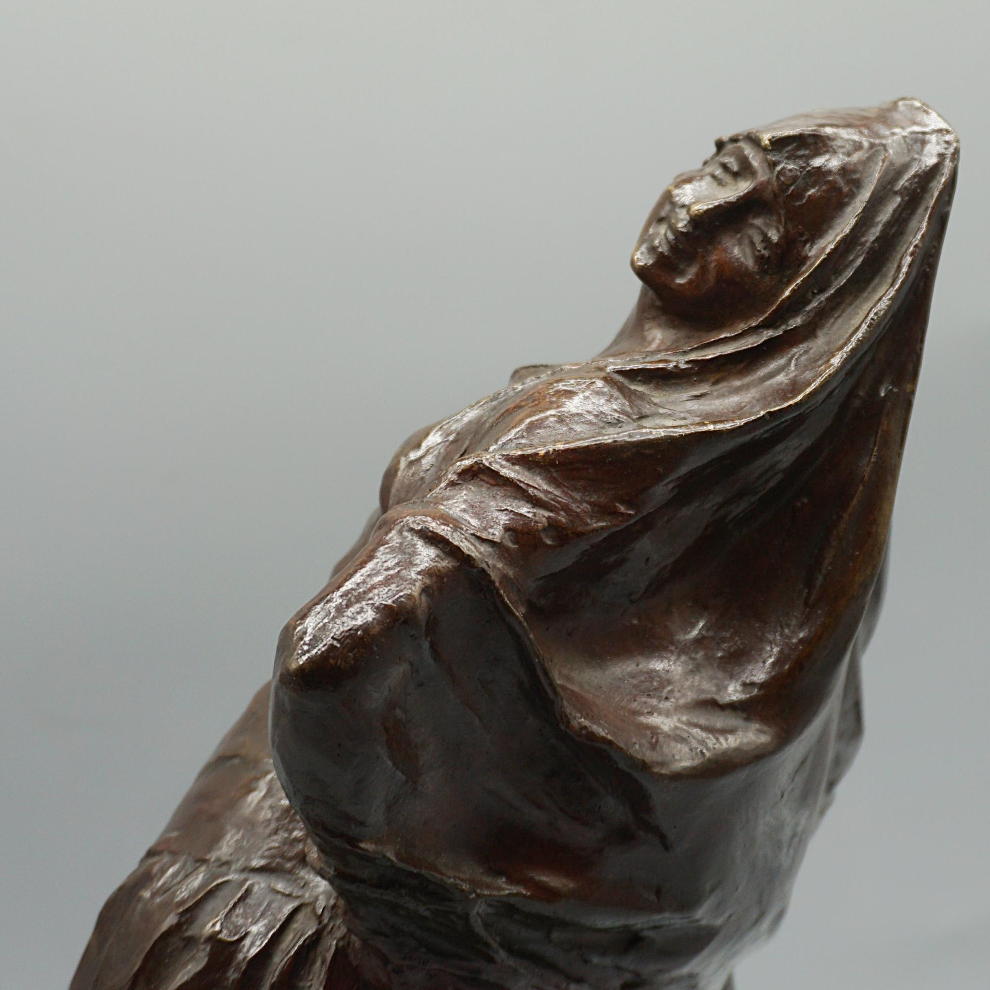 An Art Deco Figurative Sculpture of A Classically Dressed Belgian Woman For Sale 7